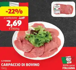 ALDI Il podere carpaccio di bovino offerta