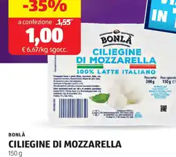 ALDI Bonlà ciliegine di mozzarella offerta