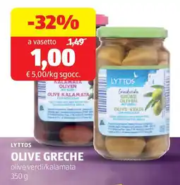 ALDI Lyttos olive greche olive verdi/kalamata offerta