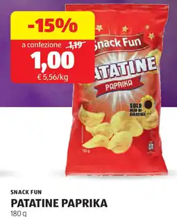 ALDI Snack fun patatine paprika offerta