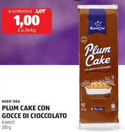 ALDI Buon'ora plum cake con gocce di cioccolato offerta