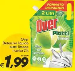 Iper Super Conveniente Over Detersivo liquido piatti limone ricarica offerta