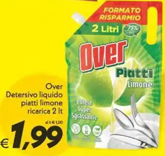 Iper Super Conveniente Over Detersivo liquido piatti limone ricarica offerta