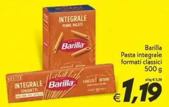 Iper Super Conveniente Barilla Pasta integrale formati classici offerta