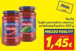 Iper Super Conveniente Barilla Sughi pomodoro classico/ arrabbiata/basilico offerta