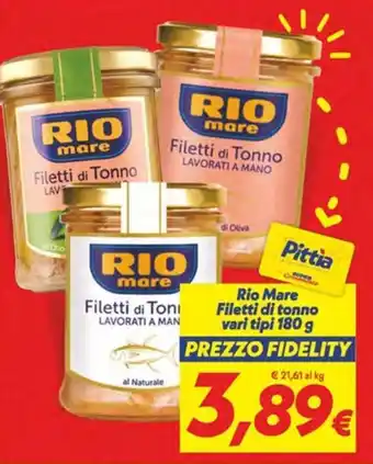 Iper Super Conveniente Rio Mare Filetti di tonno offerta