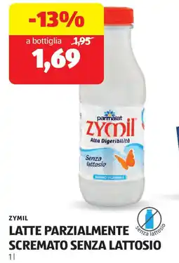 ALDI Zymil latte parzialmente scremato senza lattosio offerta