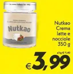 Iper Super Conveniente Nutkao Crema latte e nocciole offerta