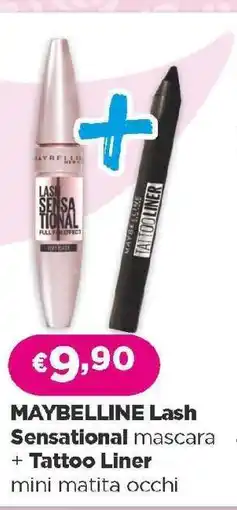 Acqua & Sapone MAYBELLINE Lash Sensational mascara + Tattoo Liner offerta