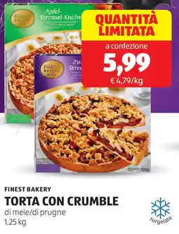 ALDI Finest bakery torta con crumble offerta