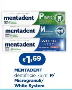 Acqua & Sapone MENTADENT dentifricio 75 ml P/ Microgranuli/White System offerta