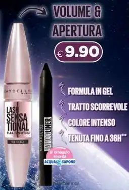 Acqua & Sapone Maybelline Lash Sensational + Tatto Liner offerta