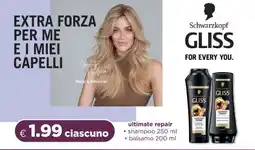Acqua & Sapone Schwarzkopf Gliss Ultimate Repair Shampoo offerta