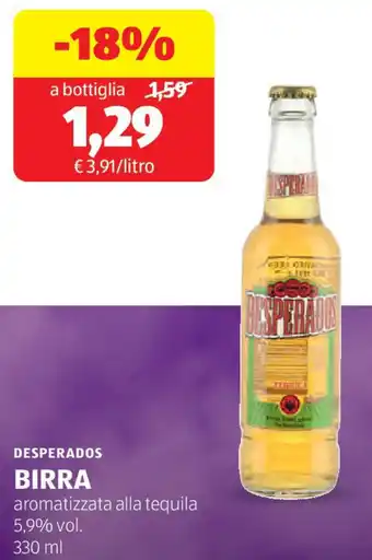 ALDI Desperados birra aromatizzata alla tequila offerta