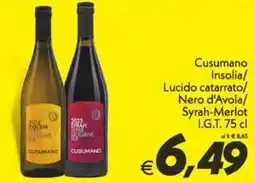 Iper Super Conveniente Cusumano Insolia/ Lucido catarrato/ Nero d'Avola/ Syrah-Merlot I.G.T. offerta