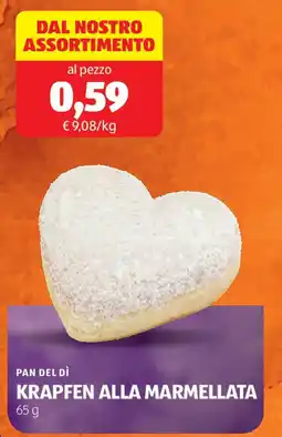 ALDI Pan del dì krapfen alla marmellata offerta