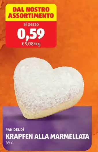 ALDI Pan del dì krapfen alla marmellata offerta