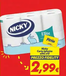 Iper Super Conveniente Nicky Carta igienica elite x12 offerta