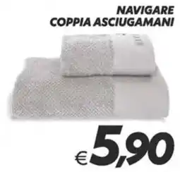 Iper Super Conveniente Navigare coppia asciugamani offerta