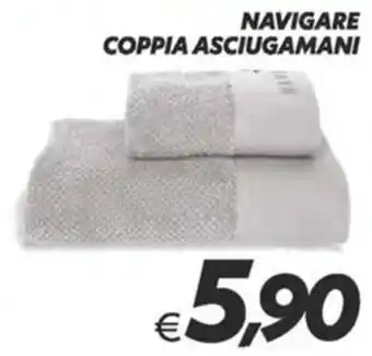 Iper Super Conveniente Navigare coppia asciugamani offerta