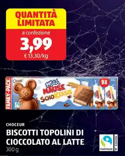 ALDI Choceur biscotti topolini di cioccolato al latte offerta