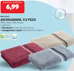 ALDI Novitesse asciugamani, 1/2 pezzi offerta