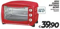 Iper Super Conveniente ΑΚΑΙ FORNO ELETTRICO RETRÒ verde/rosso 1500W offerta