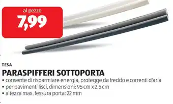 ALDI Tesa paraspifferi sottoporta offerta