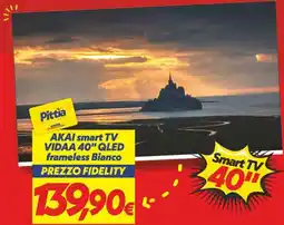 Iper Super Conveniente AKAI smart TV VIDAA 40" QLED frameless Bianco offerta