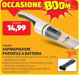 ALDI Ambiano aspirapolvere portatile a batteria offerta