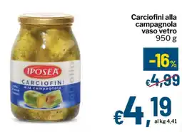 Qui Discount IPOSEA Carciofini alla campagnola vaso vetro offerta