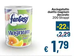Qui Discount Asciugatutto duetto magnum decorato 200 Strappi offerta