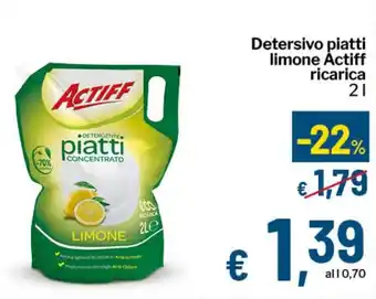 Qui Discount Detersivo piatti limone Actiff ricarica offerta