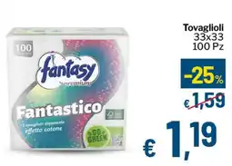 Qui Discount fantasy Tovaglioli 33x33 100 Pz offerta