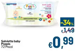 Qui Discount Salviette baby Poppis 72 Pezzi offerta