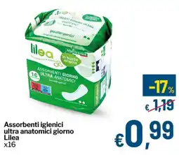 Qui Discount Assorbenti igienici ultra anatomici giorno Lilea x16 offerta