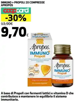 Coop Immuno + propoli 20 compresse APROPOS offerta