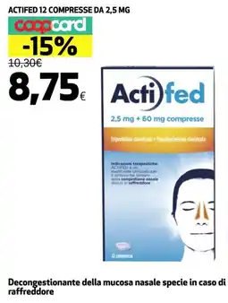 Coop Actifed 12 compresse da 2,5 mg offerta