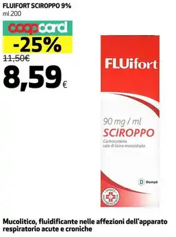 Coop FLUIFORT sciroppo 9% offerta