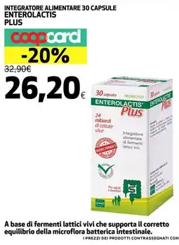 Coop Integratore alimentare 30 capsule ENTEROLACTIS PLUS offerta