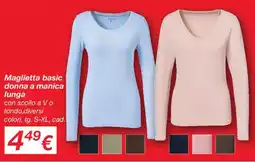 KiK Maglietta basic donna a manica lunga offerta