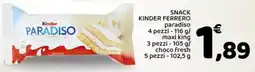 Conad Snack kinder FERRERO 4 pezzi offerta