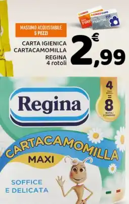 Conad Carta igienica cartacamomilla REGINA 4 rotoli offerta