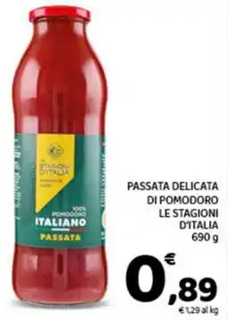 Conad Passata delicata di pomodoro LE STAGIONI D'ITALIA offerta