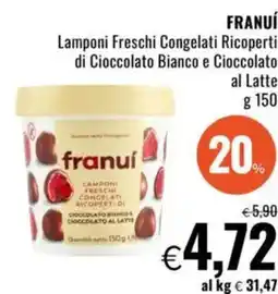 Famila FRANUÍ Lamponi Freschi Congelati Ricoperti offerta