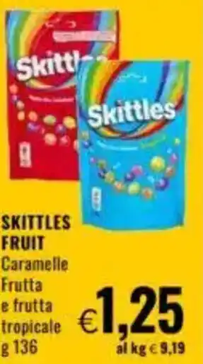 Famila SKITTLES FRUIT Caramelle Frutta e frutta tropicale offerta