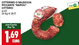 Pam Citterino o salsiccia piccante "napoli" CITTERIO offerta