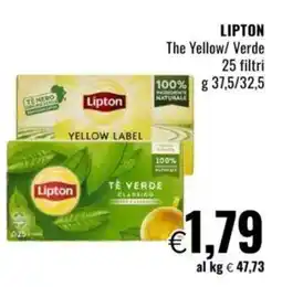Famila LIPTON The Yellow/ Verde 25 filtri offerta