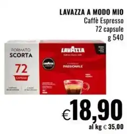 Famila LAVAZZA a modo mio caffè espresso 72 capsule offerta