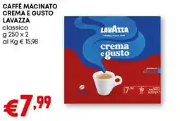Pam Caffè macinato crema e gusto LAVAZZA offerta